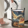 thumbnail image 6 of KLL Starry Sky White Horse Waterproof Foldable Laundry Hamper Bucket with Handles for Storage Bin,Kids Room,Home Organizer (Medium ), 6 of 7