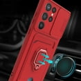 thumbnail image 2 of For Samsung Galaxy S23 Plus Heavy Duty Case,Camera Lens Sliding Silicone Protective Case with Card Holder Stand Rotated Ring Magnetic Car Mount Soft Lining Case, 2 of 5