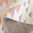 thumbnail image 5 of SAFAVIEH Moroccan Tassel Larry Geometric Shag Area Rug, Ivory/Pink, 6'7" x 6'7" Round, 5 of 7