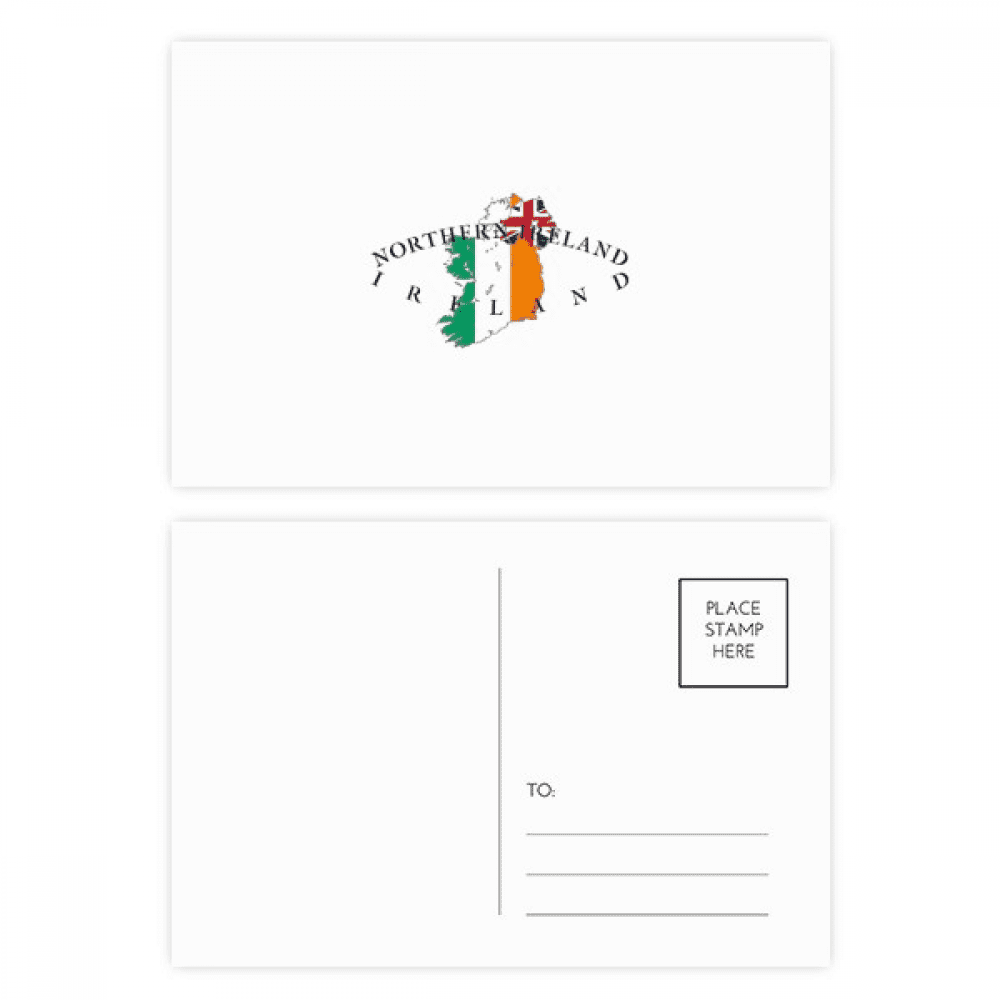 map al location northern ireland postcard set birthday mailing thanks greeting card