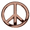 Rose Gold, variant on Revolution Car Badges 3D Peace Sign, Automotive Emblem Decals Stickers, Chrome-Plated Alloy Metal