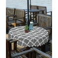 thumbnail image 2 of Outdoor Tablecloth with Umbrella Hole and Zipper Geometric Round Outdoor Tablecloths 60 Inch Outside Table Cloths Grey Moroccan Plaid Patio Table Cloth Cover for Outdoor Tables Picnic Garden, 2 of 5