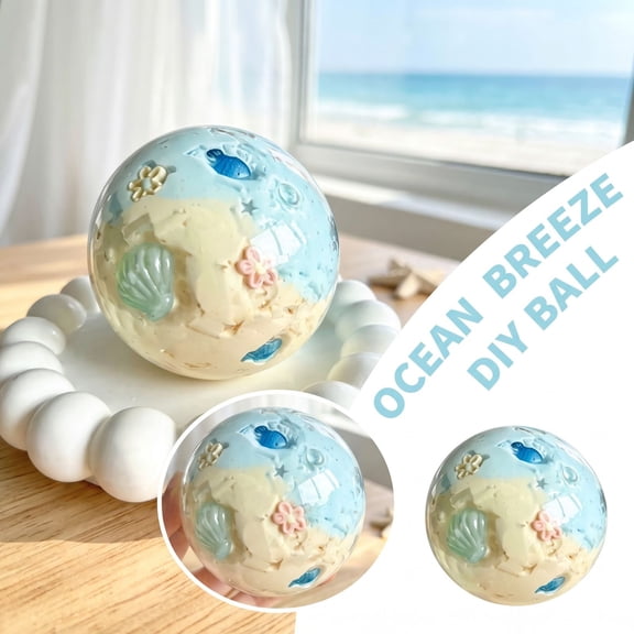 Coconut Oil Glitter Squishy, Clear Stress Ball With Flower & Shell Fillers, Sensory Squeeze Fidget Toy For Gifting & Desktop Display