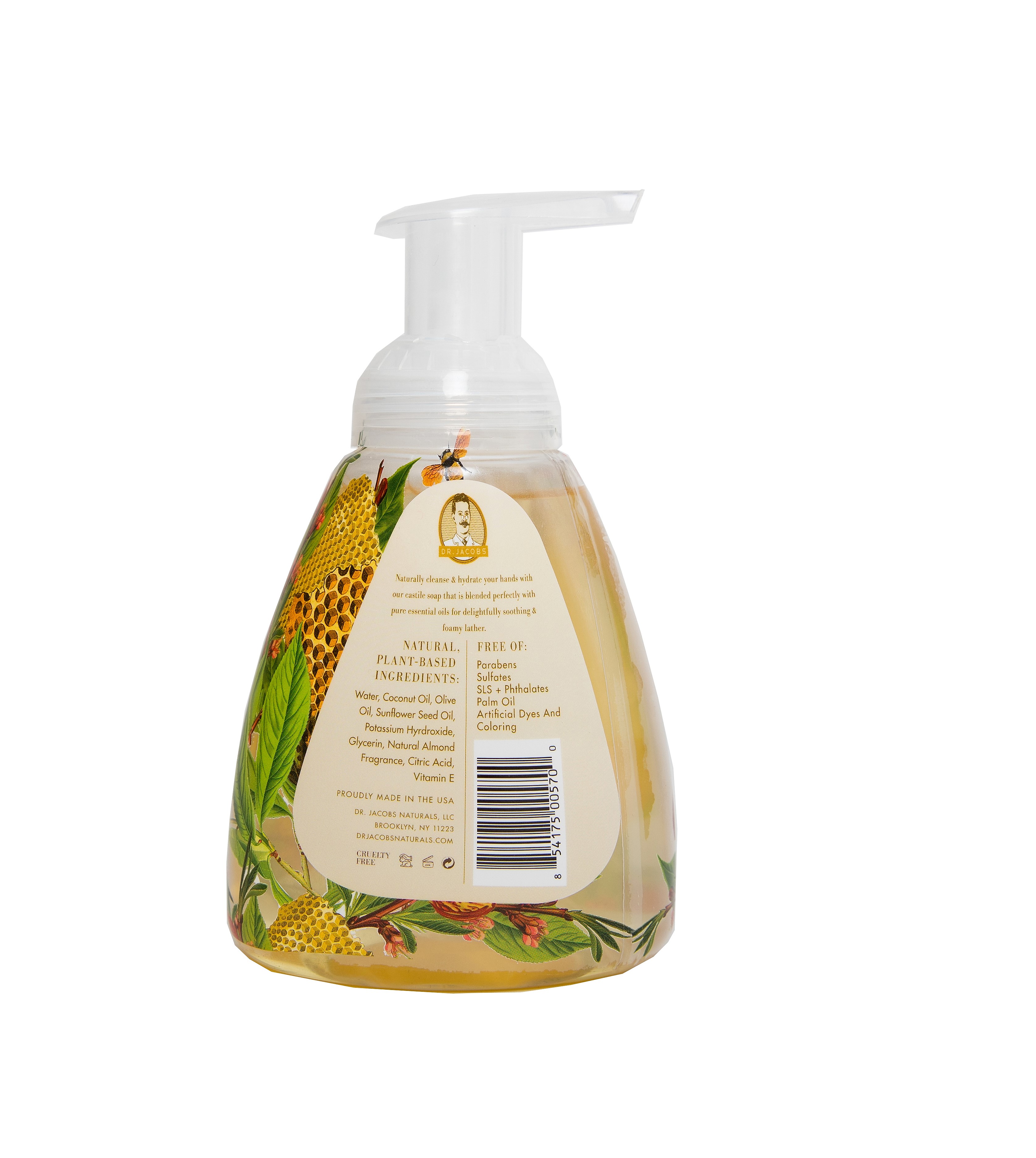(Pack of 3) Dr. Jacobs Naturals Pure Castile Foaming Hand Soap, Almond Honey, 8 Oz - image 2 of 2