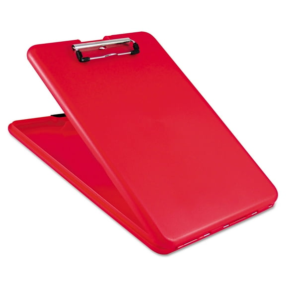 Saunders Slimmate Storage Clipboard, 1/2" Clip Capacity, Holds 8 1/2" x 11" Sheets, Red