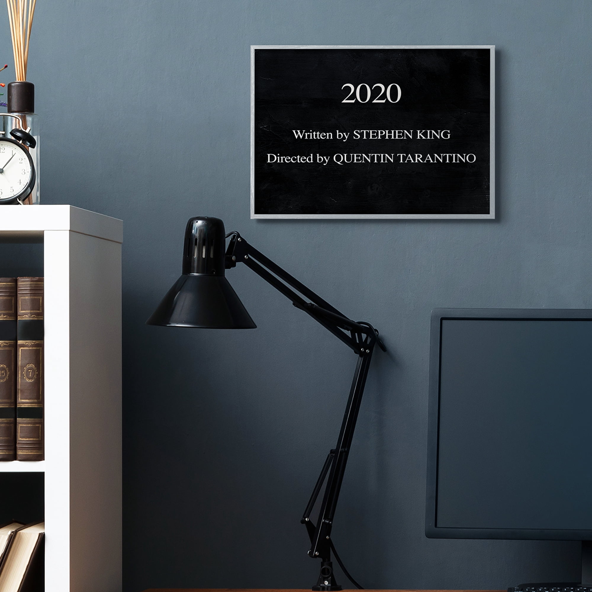 Stupell Industries 2020 By King and Taratino Phrase Movie Humor Pun Inspirational Painting Gray Framed Art Print Wall Art, 16 x 20
