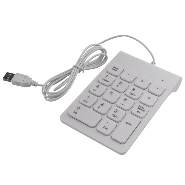 Mini Clavier Numérique Filaire USB 18 Touches Clavier Numérique pour Comptabilité Dire Ordinateur Portable Windows Android Notebook Tablettes PC (Blanc)