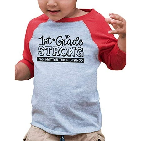 

7 ate 9 Apparel First Grade Strong Quarantine Red Raglan