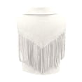 thumbnail image 5 of HXWCHs Women's Denim Western Vest Jacket with Velvet Fringed Sleeveless Bohemian Design L White, 5 of 6