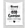 thumbnail image 1 of Grandma Tapestry, Arrows and Heart Motifs with Monochrome Quote About Grandparents, Wall Hanging for Bedroom Living Room Dorm Decor, 60W X 80L Inches, Charcoal Grey Black White, by Ambesonne, 1 of 2