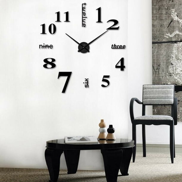 TRKIYQC Reloj de Pared con Espejo 3D Moderno de 40 CM, Decoración de Pared de Bricolaje para el Hogar y la Oficina, Accesorios de Reloj con Adhesivo de Pared TRKIYQC casual