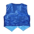 thumbnail image 2 of JanJean Kids Boys Glittery Sequined Vest Waistcoat Hip-hop Choir Jazz Dance Stage Performance Coat Jacket Blue 7-8, 2 of 7