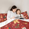 thumbnail image 5 of Castle Fairy Kids Gingerbread Man 3-Piece Full Size Comforter Sets,Deer Cat Bedding Comforter Set,Merry Christmas Lightweight Bedding Sets,Ultra Soft Home Decor, 5 of 8