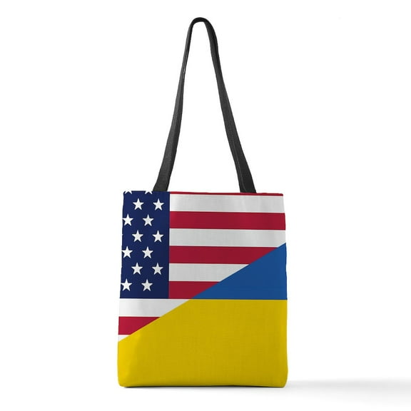 CafePress - American Support Towards Ukraine Polyester Tote Ba - Polyester Tote Bag 16"x16"