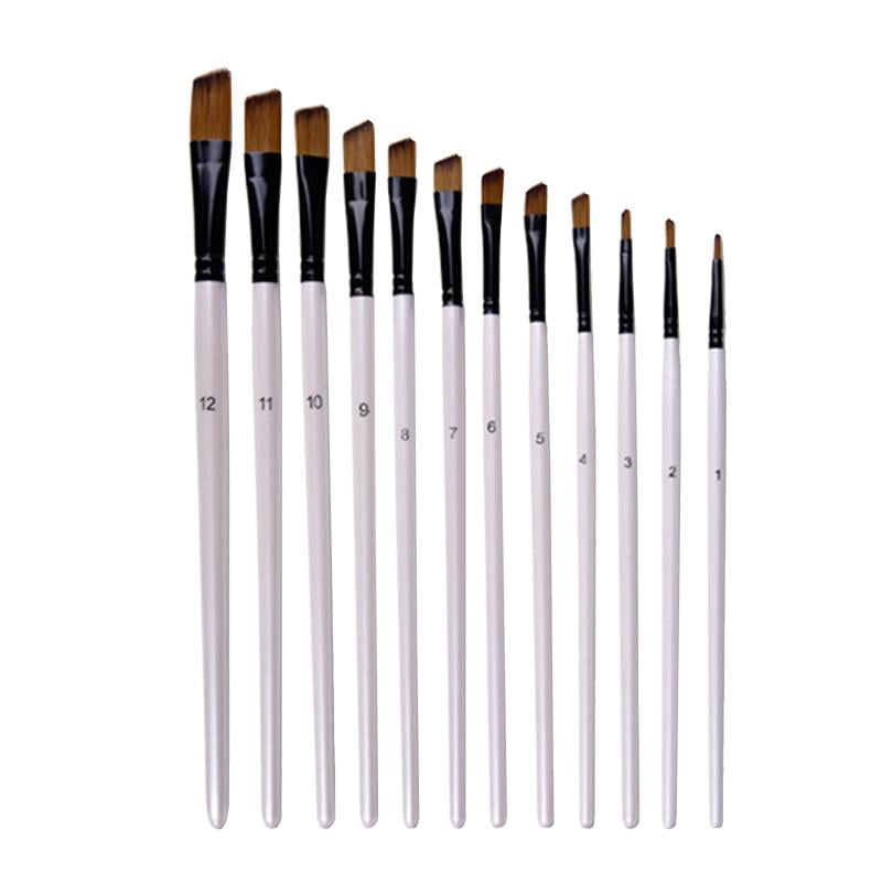 12pcs Oil Painting Brush Set Durable Acrylic Watercolor Paintbrush for Artist