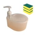 thumbnail image 4 of Dispensador de jabón líquido 2 en 1, dispensador con bomba de jabón recargable con soporte para fregadora para Bar, baño, cafetería, Hotel Naranja, 4 of 9