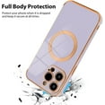 thumbnail image 3 of for iPhone 14 Pro Max Case [Support for Magsafe] Magnetic Plating Electroplate Luxury Elegant Four Corner Protection Case Camera Protector Soft TPU Shockproof Back Cover Case -Purple, 3 of 11