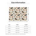thumbnail image 5 of Honeii Retro Vintage Tape print throw blanket, crafted from cozy cotton flannel, offers versatile home decor as a bedding suitable for all seasons.-40"x30", 5 of 6
