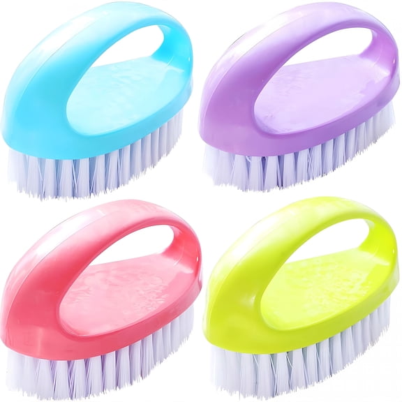 ACDANC Small Scrub Brush for Cleaning - 4 Pack Scrubbing Brushes with Stiff Nylon Bristles Heavy Duty Cleaning Brush Multi-Purpose Scrub Brushes for Household Cleaning-Small Size
