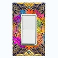 thumbnail image 1 of Metal Light Switch Plate Cover Rainbow Mandala Flower Tile Pattern MDL095, 1 of 13