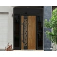 thumbnail image 3 of Front Exterior Prehung Steel Door / Deux 6678 Natural Oak / 2 Side and Top Exterior Window Sidelite / Entry Metal Modern Painted W14+36+14" x H80+16" Right hand Inswing, 3 of 6