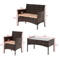 thumbnail image 6 of SYNGAR 4 Piece Patio Furniture Set, Outdoor Wicker Furniture with Coffee Table & Cushioned,Patio All-Weather Conversation Set,Modern Outdoor Seating for Poolside, Backyard, Balcony,Brown, 6 of 8