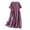 Purple, variant on hotojiny Spring Dresses for Women Cotton Linen Short Sleeve T-Shirt Dress Crew Neck A-Line Flowy Tunic Dresses