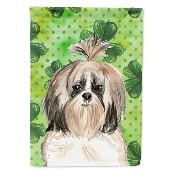 Shamrocks Shih Tzu Flag Garden Size CK1789GF