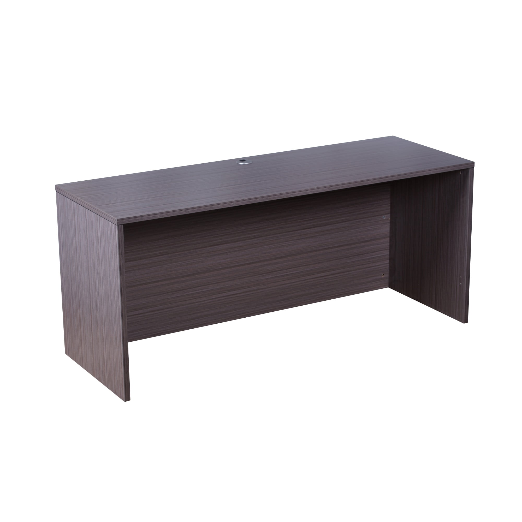 Boss Office Products U-Shape Desk Credenza with Pedestal and Hutch in Driftwood