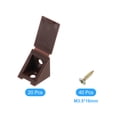 thumbnail image 3 of 20 Pcs 90 Degree Plastic Corner Braces, 21x23x21mm Shelf Right Angle Brackets with Screws, Brown, 3 of 6