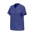 thumbnail image 3 of Women's Nursing Uniforms Set Solid Color Scrub Pocket Top With Elastic Drawstring Waist Long Pants Dry Cleaning Hand Clothes Nurse Clothes Suit, 3 of 7