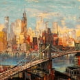 thumbnail image 3 of Florio, Luigi 15x15 Black Modern Framed Museum Art Print Titled - Sera su Manhattan, 3 of 5