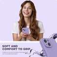 thumbnail image 6 of Compatible with iPhone 14 Case with Screen Protector (Camera Protection + Soft Microfiber Lining) Liquid Silicone Phone Case 6.1 inch 2022, Light Purple, 6 of 14
