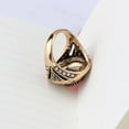 thumbnail image 3 of Womens Retro Natural Persian Jade Gold Plated Hollow Carved Alloy Ring, Electroplated, Artificial Gemstone Inlay, 3 of 6