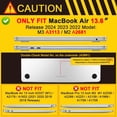 thumbnail image 2 of Funda para MacBook Air M2 de 13,6 pulgadas 2022 A2681 con Touch ID, carcasa rígida con protector de pantalla y, 2 of 4