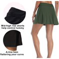 thumbnail image 6 of Women's Swim Skirt High Waist Swim Skirt with Briefs Bikini Tankini Bottom Solid Swimdress Skirt, 6 of 7