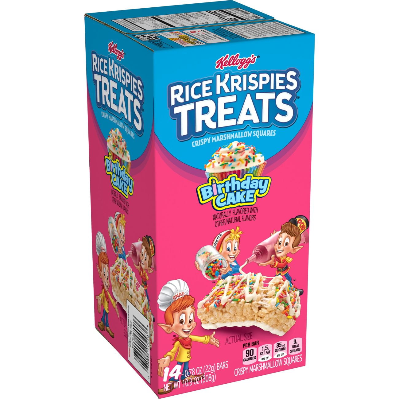 Kellogg's Rice Krispies Treats Birthday Cake Crispy Marshmallow Squares 14 ct 10.9 oz Walmart