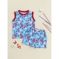 thumbnail image 3 of BemeyourBBs Kid Toddler Baby Boy 4th Of July Outfit Patriotic Summer Independent Day Clothes Cute Ice Cream Print Tank Tops Shorts Set Toddler Fourth of July Outfit, 3 of 9