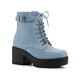 thumbnail image 1 of Unique Bargains Women's Chunky Heel Platform Ankle Combat Boots, 1 of 8