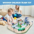 thumbnail image 2 of Train Set for Toddlers 18 Months+ Wooden Train Set Toys for Toddler, 108 Pcs Wooden Children Train Toy for Enhancing Hand-eye Coordination, Children Kindergarten Wooden Train Toys, 2 of 8