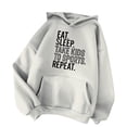 thumbnail image 1 of Sudadera Mujer Gibobby con capucha informal Cuello redondo Manga larga gris XXL, 1 of 4