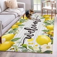 thumbnail image 5 of Area Rug 48×72in, Summer Farm Lemon Flower Floor Carpet Living Room Rug, Vintage Country Fruit on Wood Non-Slip Welcome Mat Indoor Rugs for Bedroom Dining Room, 5 of 9