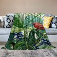 thumbnail image 2 of BCIIG Tropical Plant Blue Berries Red Bird Warm Lightweight Blanket Soft Fleece Throw Blanket Living Rooms Sofa Decor Cow Gifts All Seasons Excellent Hand Feel Blanket 50x60in, 2 of 6