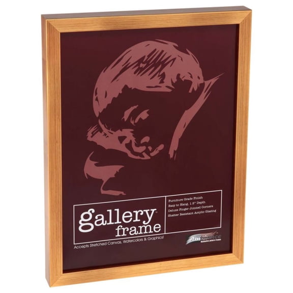 Ambiance Gallery Wood 1.5" Deep Picture Frames - Single 13"x 19" Antique Gold Wood Frame, Shatter-Resistant Acrylic Glazing & MDF Backing, Horizontal or Vertical Wall Display