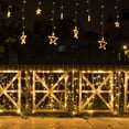 thumbnail image 6 of Christmas Lights Outdoor Decorations 400 LED 33ft 8 Modes Curtain Fairy String Light with 75 Drops, Clear Wire LED Icicle Lights Decor for Wedding Party Christmas, Warm White, 6 of 8