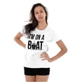 thumbnail image 4 of Funny I'm On a Boat Fishing Joke Womens Slim Fit Graphic Tee Brisco Brands L, 4 of 5