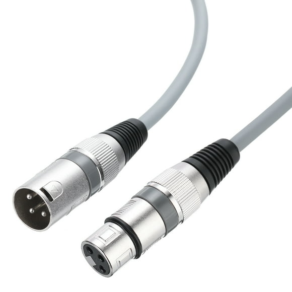 Unique Bargains 5ftXLR Male to XLR Female Microphone Cable, Audio Adapter Cord for Speaker Systems, Light Grey