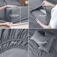 thumbnail image 3 of Queen Bed Sheet Set - 4 Piece Bedding - Soft Brushed Microfiber Fabric - Shrinkage & Fade Resistant - Easy Care (Grey), 3 of 12