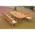 thumbnail image 6 of Grade-A Teak Dining Set: 8 Seater 9 Pc: 94" Mas Oval Trestle Leg Table And 8 Leveb Stacking Arm Chairs Outdoor Patio WholesaleTeak #WMDSWVm, 6 of 6