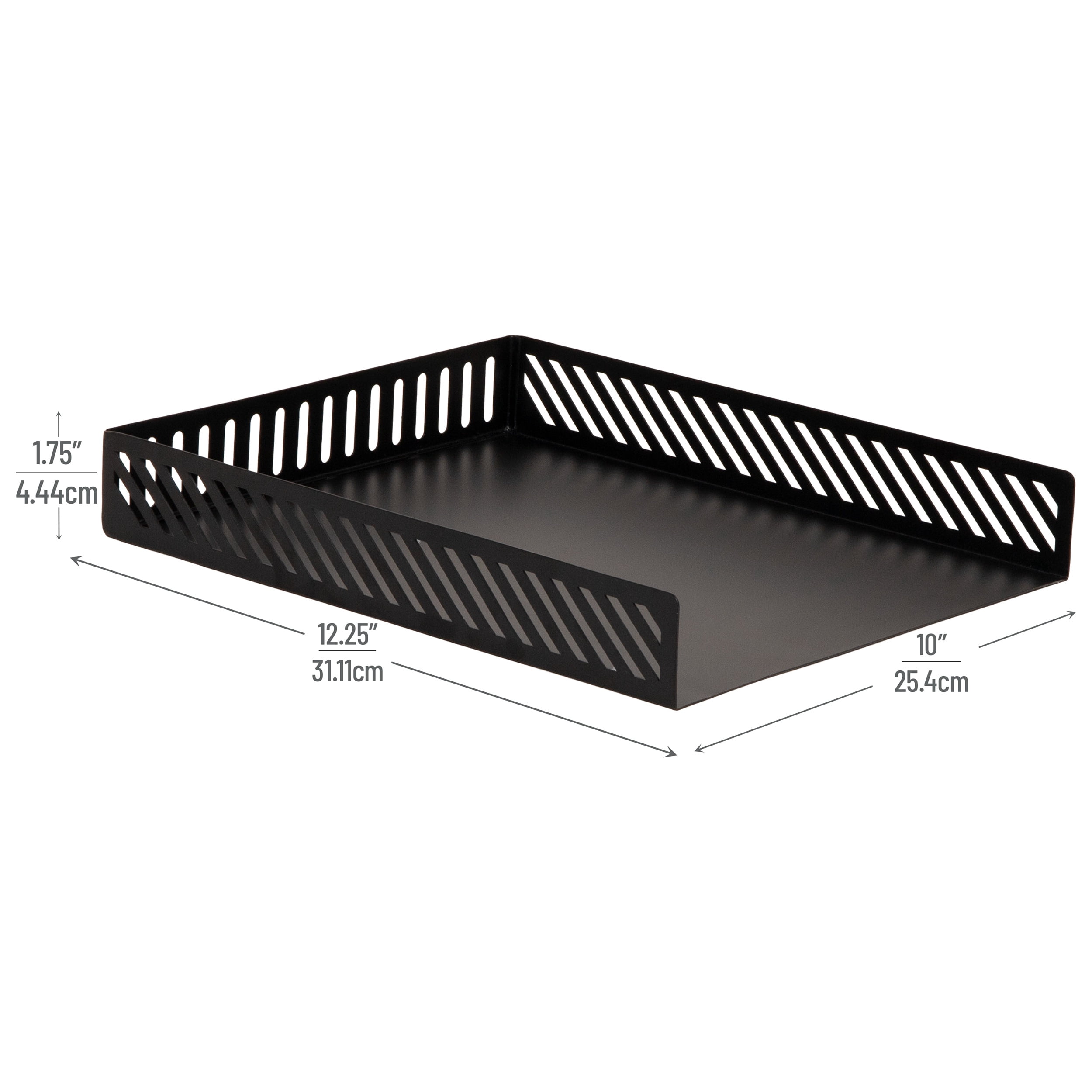 Mind Reader Metal Paper Tray, Desk Organizer for Documents and Files, Letter Size Tray, Desktop Storage, Black